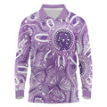 Australia Epilepsy Awareness Indigenous Long Sleeve Polo Shirt Butterfly Aboriginal Art - Aussie Hoodie