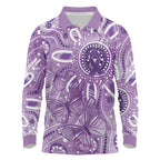 Australia Epilepsy Awareness Indigenous Long Sleeve Polo Shirt Butterfly Aboriginal Art - Aussie Hoodie