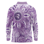 Australia Epilepsy Awareness Indigenous Long Sleeve Polo Shirt Butterfly Aboriginal Art - Aussie Hoodie
