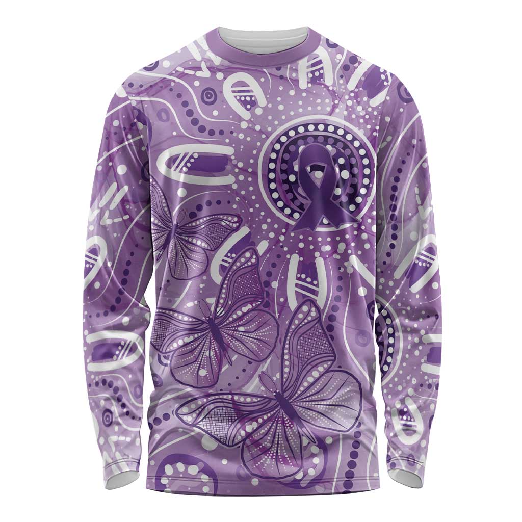 Australia Epilepsy Awareness Indigenous Long Sleeve Shirt Butterfly Aboriginal Art - Aussie Hoodie