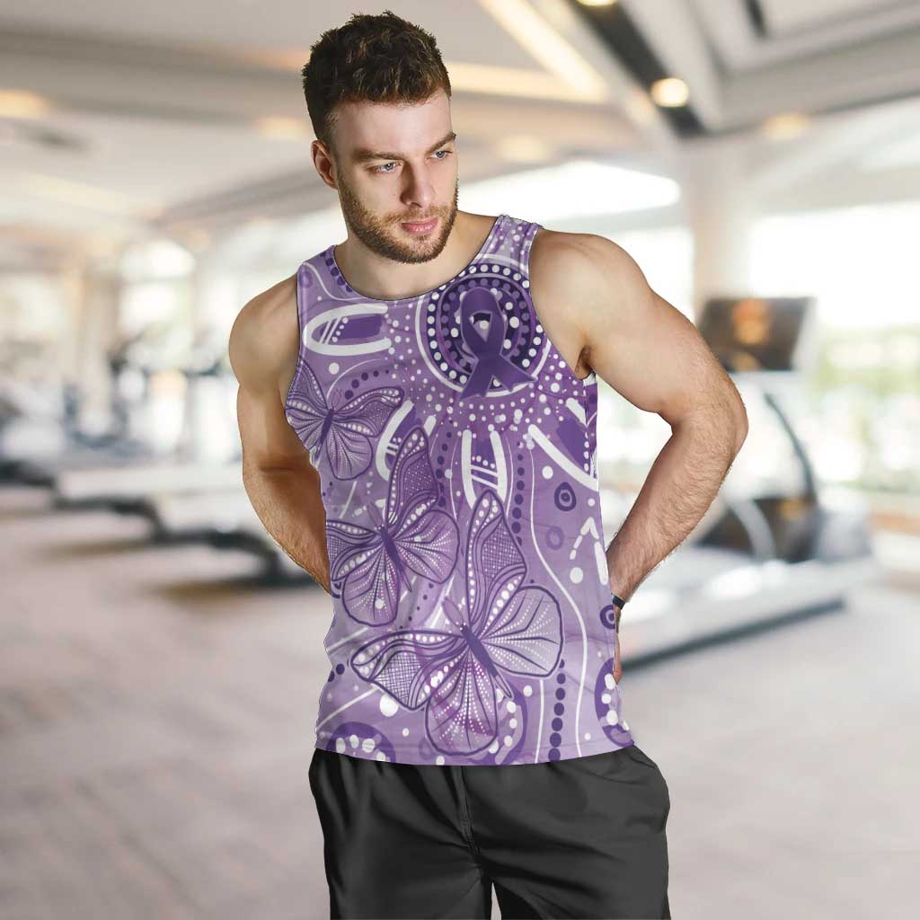Australia Epilepsy Awareness Indigenous Men Tank Top Butterfly Aboriginal Art - Aussie Hoodie