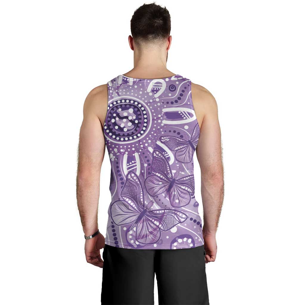 Australia Epilepsy Awareness Indigenous Men Tank Top Butterfly Aboriginal Art - Aussie Hoodie