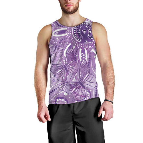 Australia Epilepsy Awareness Indigenous Men Tank Top Butterfly Aboriginal Art - Aussie Hoodie