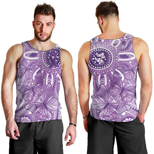 Australia Epilepsy Awareness Indigenous Men Tank Top Butterfly Aboriginal Art - Aussie Hoodie