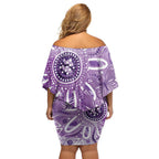 Australia Epilepsy Awareness Indigenous Off Shoulder Short Dress Butterfly Aboriginal Art - Aussie Hoodie