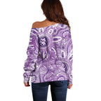 Australia Epilepsy Awareness Indigenous Off Shoulder Sweater Butterfly Aboriginal Art - Aussie Hoodie