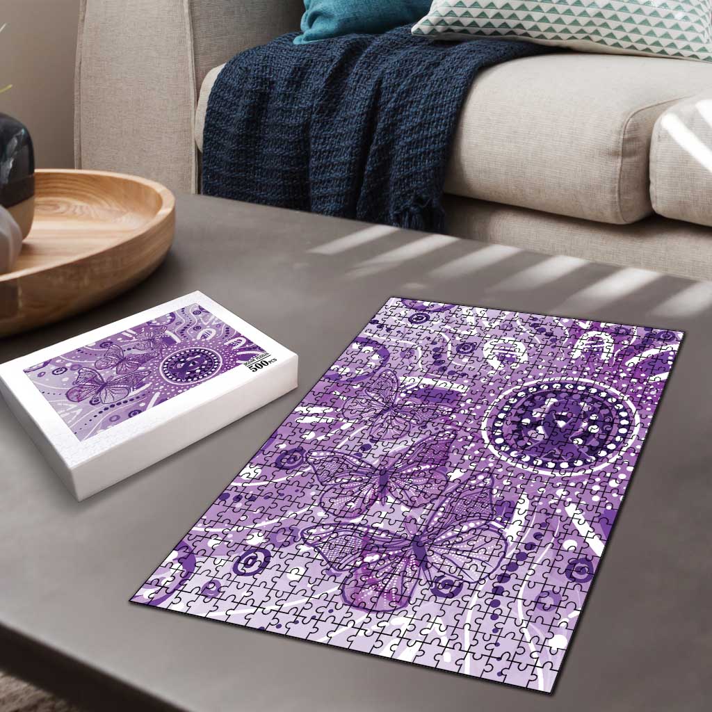 Australia Epilepsy Awareness Indigenous Puzzle Butterfly Aboriginal Art - Aussie Hoodie