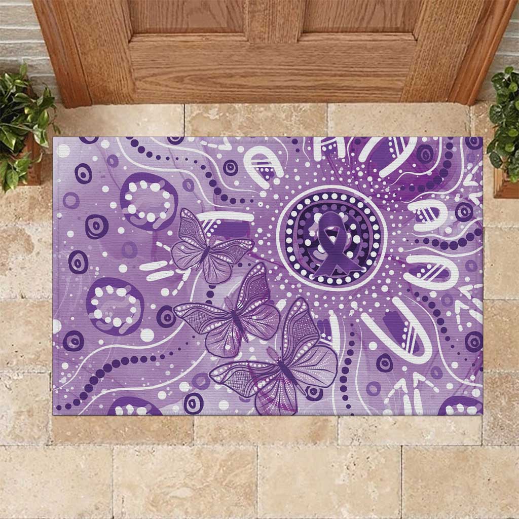 Australia Epilepsy Awareness Indigenous Rubber Doormat Butterfly Aboriginal Art - Aussie Hoodie