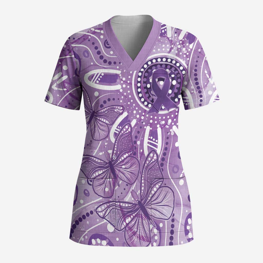 Australia Epilepsy Awareness Indigenous Scrub Top Butterfly Aboriginal Art - Aussie Hoodie