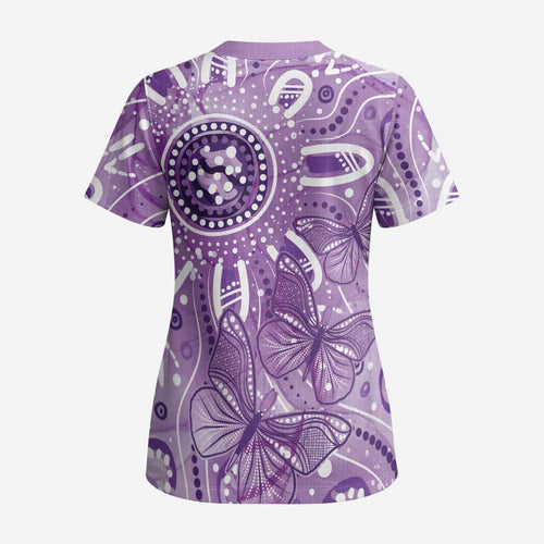 Australia Epilepsy Awareness Indigenous Scrub Top Butterfly Aboriginal Art - Aussie Hoodie