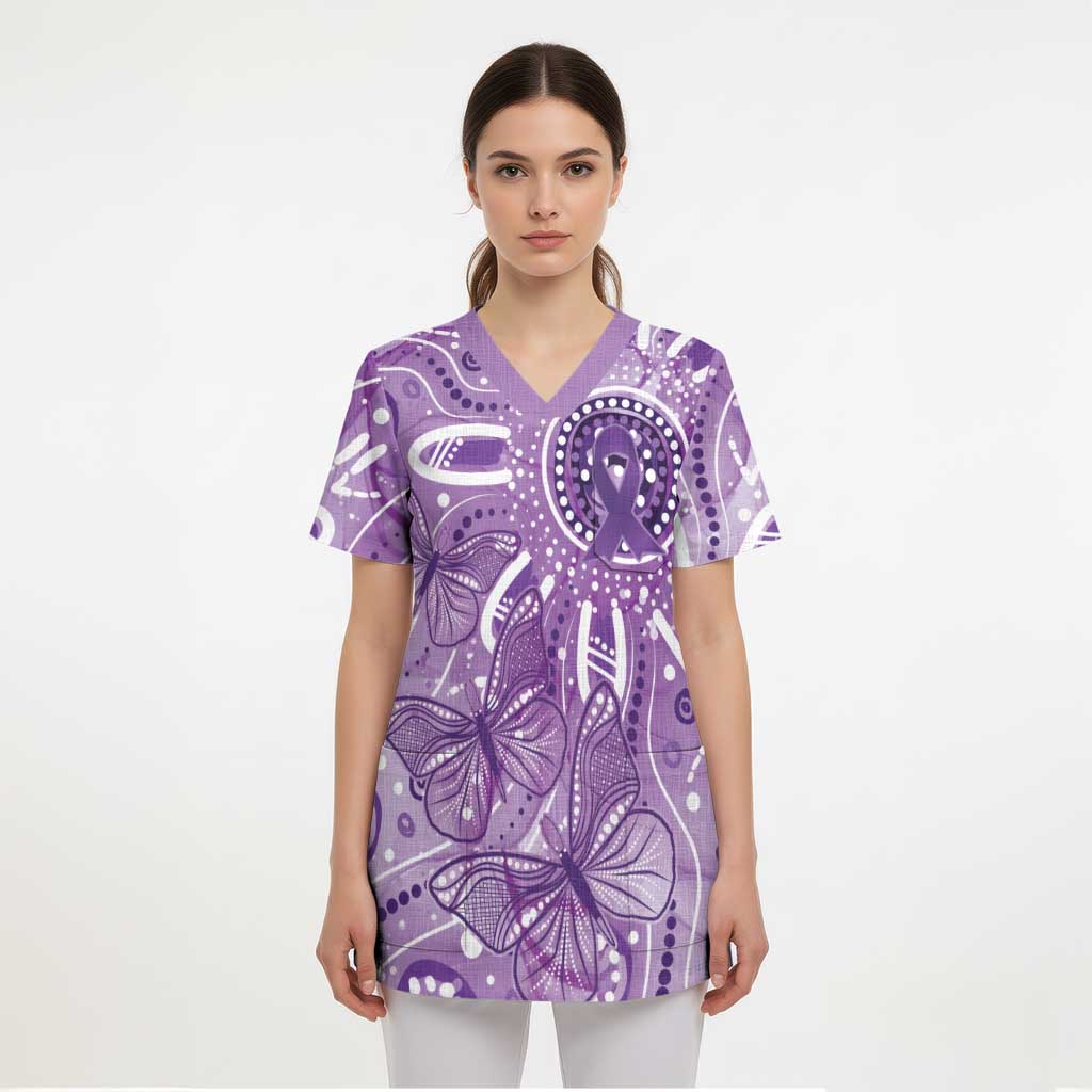 Australia Epilepsy Awareness Indigenous Scrub Top Butterfly Aboriginal Art - Aussie Hoodie