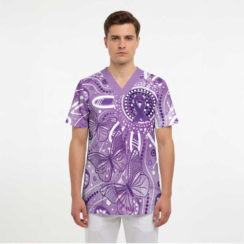 Australia Epilepsy Awareness Indigenous Scrub Top Butterfly Aboriginal Art - Aussie Hoodie