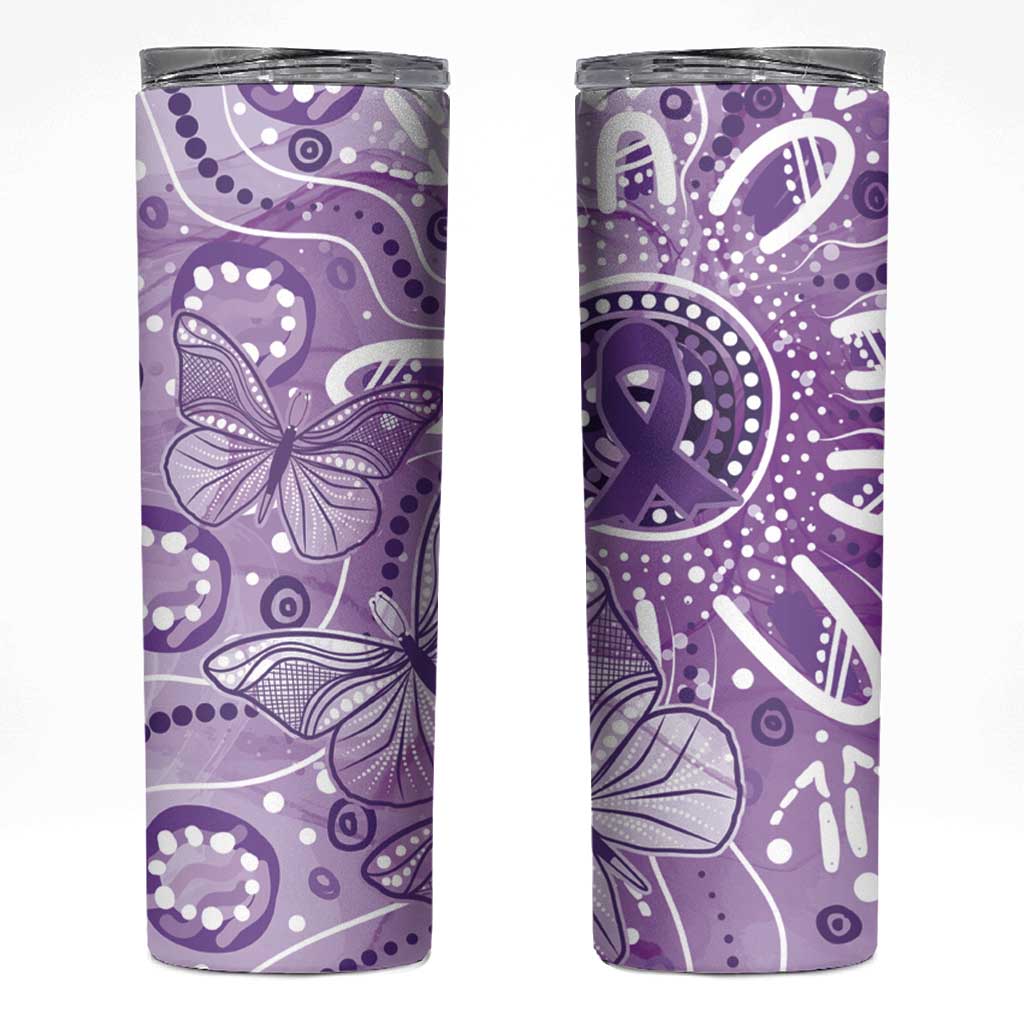 Australia Epilepsy Awareness Indigenous Skinny Tumbler Butterfly Aboriginal Art - Aussie Hoodie