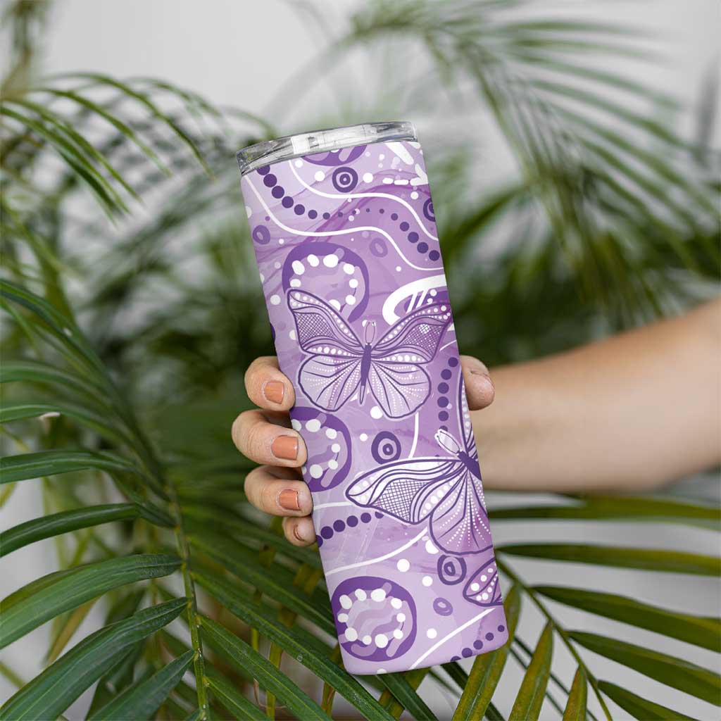Australia Epilepsy Awareness Indigenous Skinny Tumbler Butterfly Aboriginal Art - Aussie Hoodie