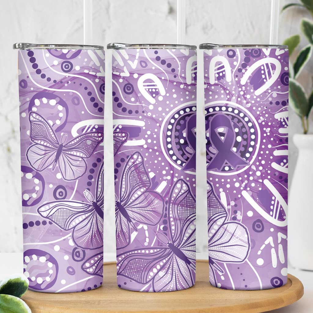 Australia Epilepsy Awareness Indigenous Skinny Tumbler Butterfly Aboriginal Art - Aussie Hoodie