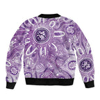 Australia Epilepsy Awareness Indigenous Sleeve Zip Bomber Jacket Butterfly Aboriginal Art - Aussie Hoodie
