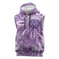 Australia Epilepsy Awareness Indigenous Sleeveless Hoodie Butterfly Aboriginal Art - Aussie Hoodie