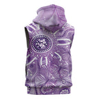 Australia Epilepsy Awareness Indigenous Sleeveless Hoodie Butterfly Aboriginal Art - Aussie Hoodie
