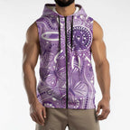 Australia Epilepsy Awareness Indigenous Sleeveless Zip Hoodie Butterfly Aboriginal Art LT7