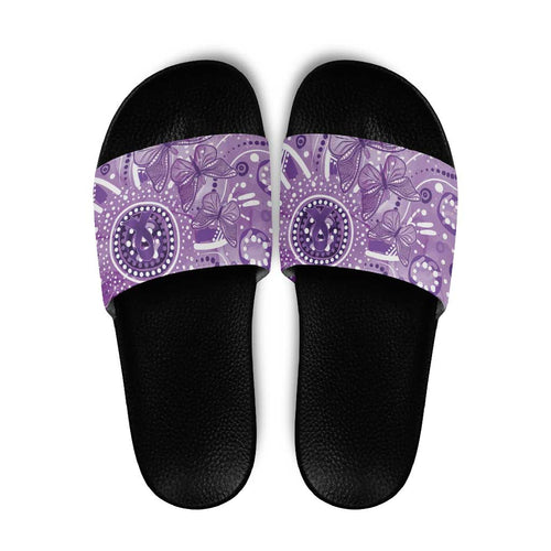Australia Epilepsy Awareness Indigenous Slide Sandals Butterfly Aboriginal Art - Aussie Hoodie