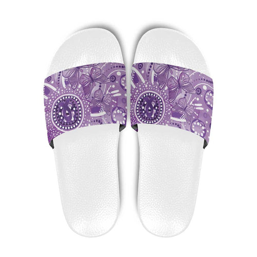 Australia Epilepsy Awareness Indigenous Slide Sandals Butterfly Aboriginal Art - Aussie Hoodie