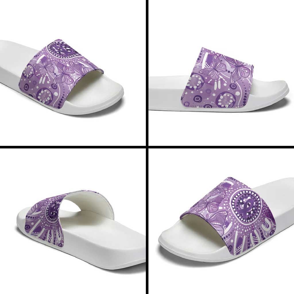 Australia Epilepsy Awareness Indigenous Slide Sandals Butterfly Aboriginal Art - Aussie Hoodie