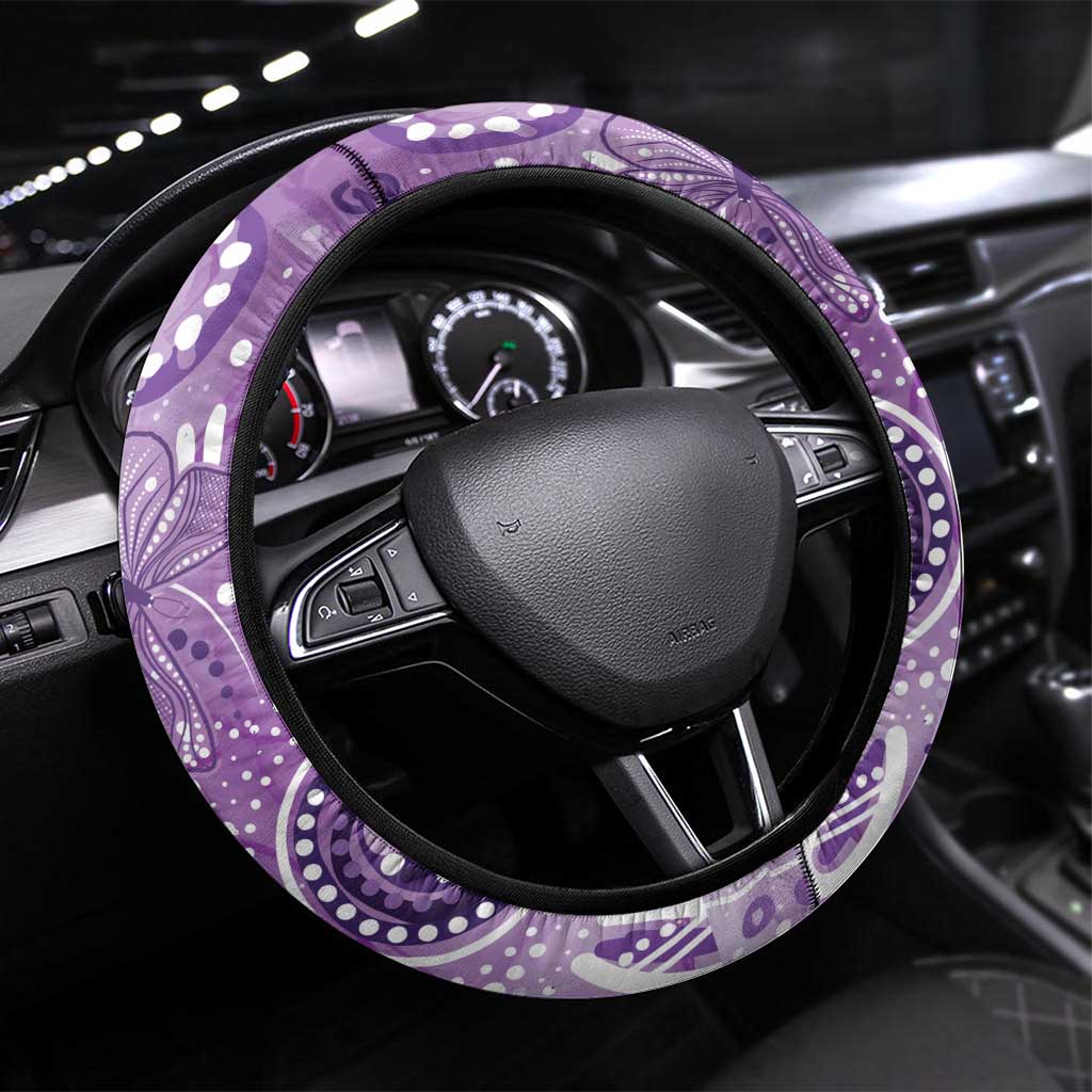 Australia Epilepsy Awareness Indigenous Steering Wheel Cover Butterfly Aboriginal Art - Aussie Hoodie