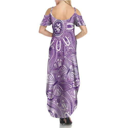 Australia Epilepsy Awareness Indigenous Summer Maxi Dress Butterfly Aboriginal Art - Aussie Hoodie