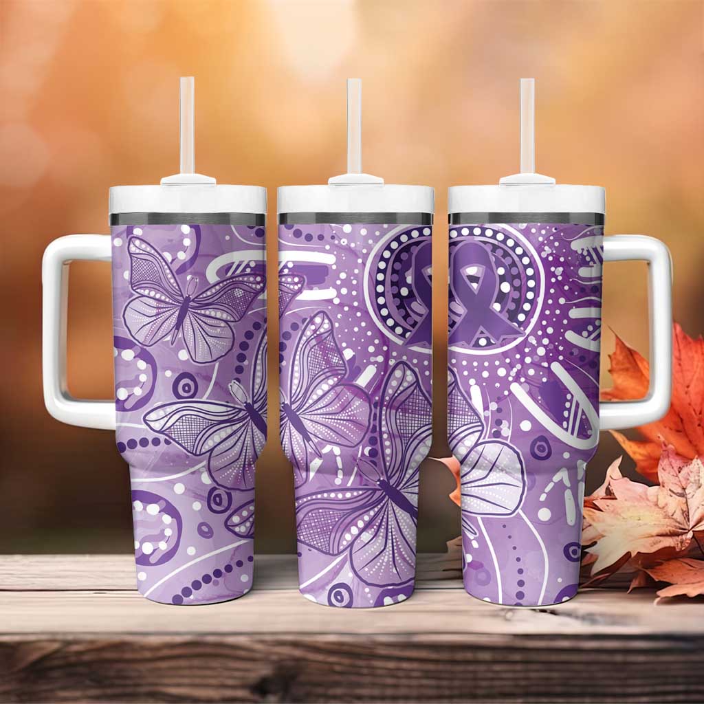 Australia Epilepsy Awareness Indigenous Tumbler With Handle Butterfly Aboriginal Art - Aussie Hoodie