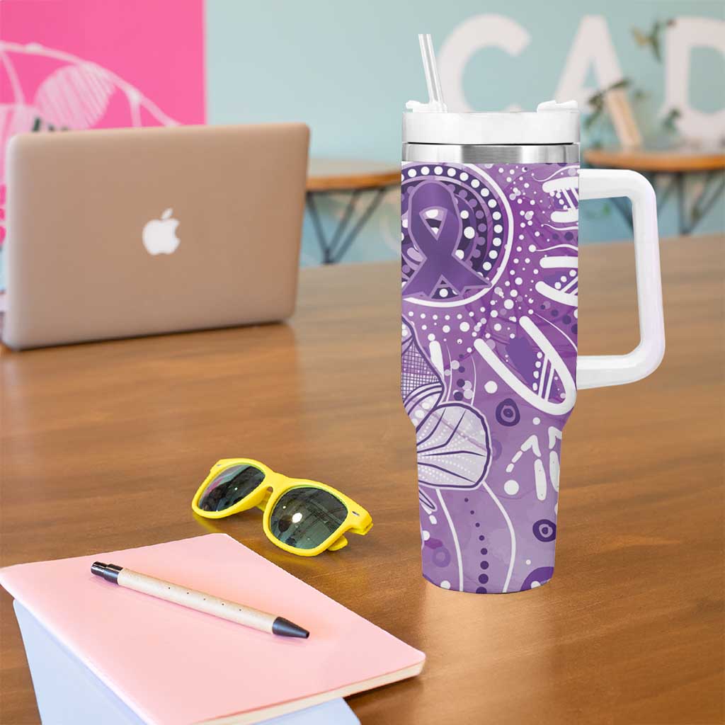 Australia Epilepsy Awareness Indigenous Tumbler With Handle Butterfly Aboriginal Art - Aussie Hoodie