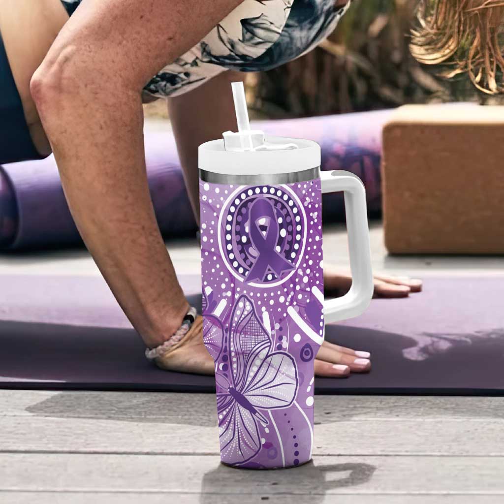 Australia Epilepsy Awareness Indigenous Tumbler With Handle Butterfly Aboriginal Art - Aussie Hoodie