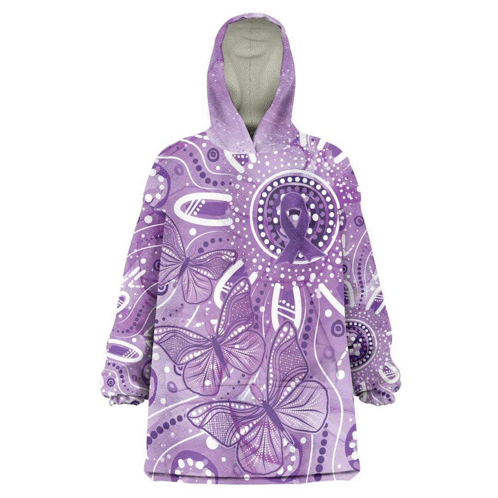 Australia Epilepsy Awareness Indigenous Wearable Blanket Hoodie Butterfly Aboriginal Art - Aussie Hoodie