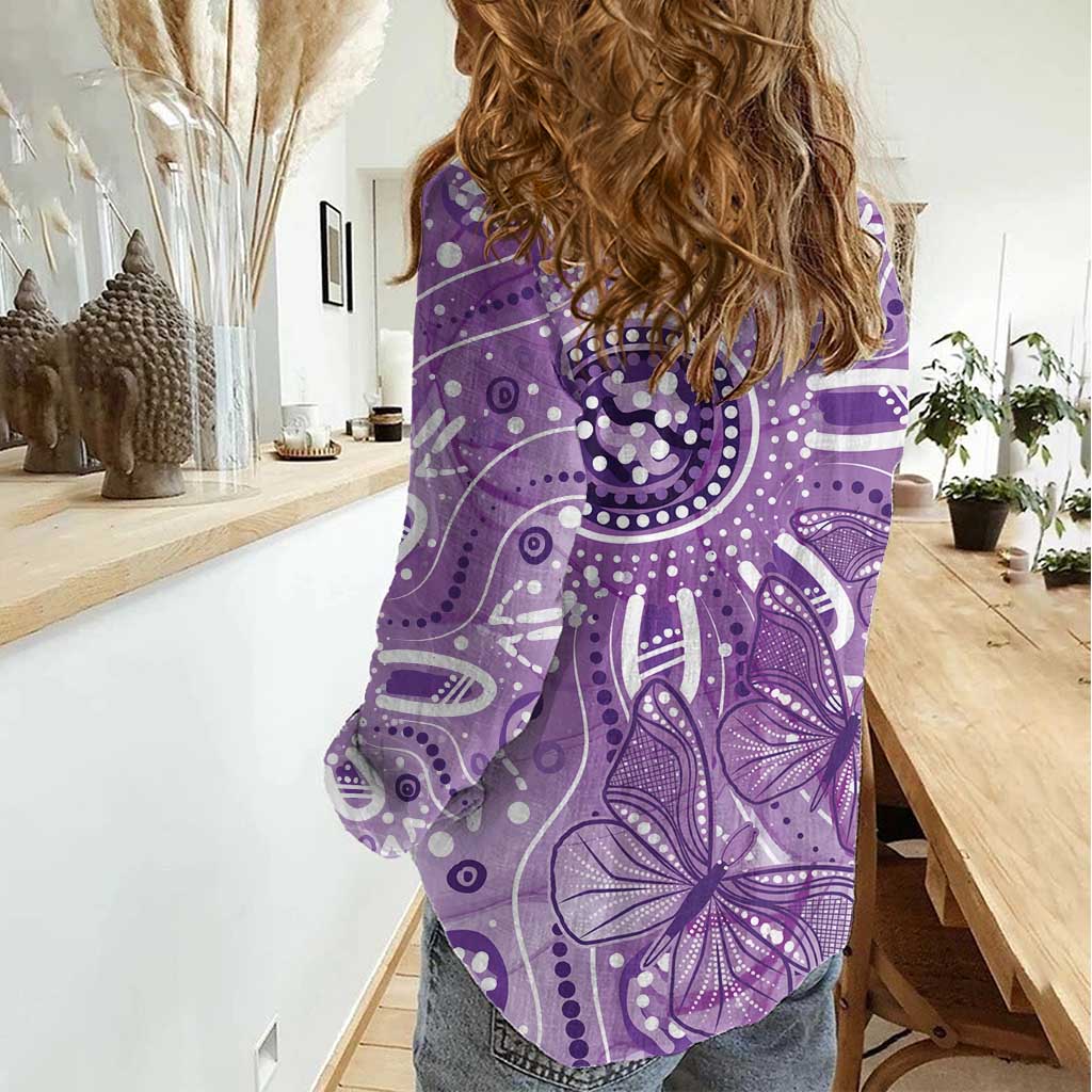 Australia Epilepsy Awareness Indigenous Women Casual Shirt Butterfly Aboriginal Art - Aussie Hoodie