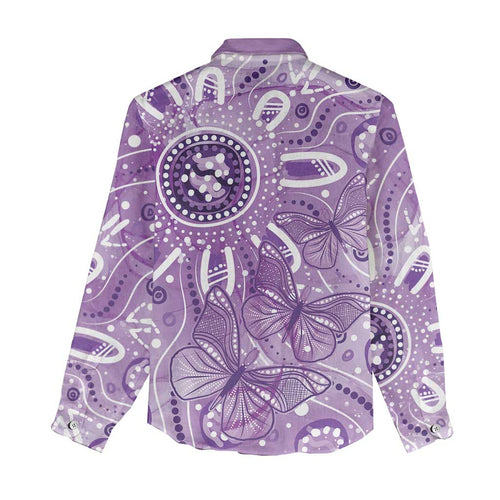 Australia Epilepsy Awareness Indigenous Women Casual Shirt Butterfly Aboriginal Art - Aussie Hoodie