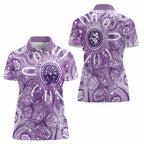 Australia Epilepsy Awareness Indigenous Women Polo Shirt Butterfly Aboriginal Art - Aussie Hoodie