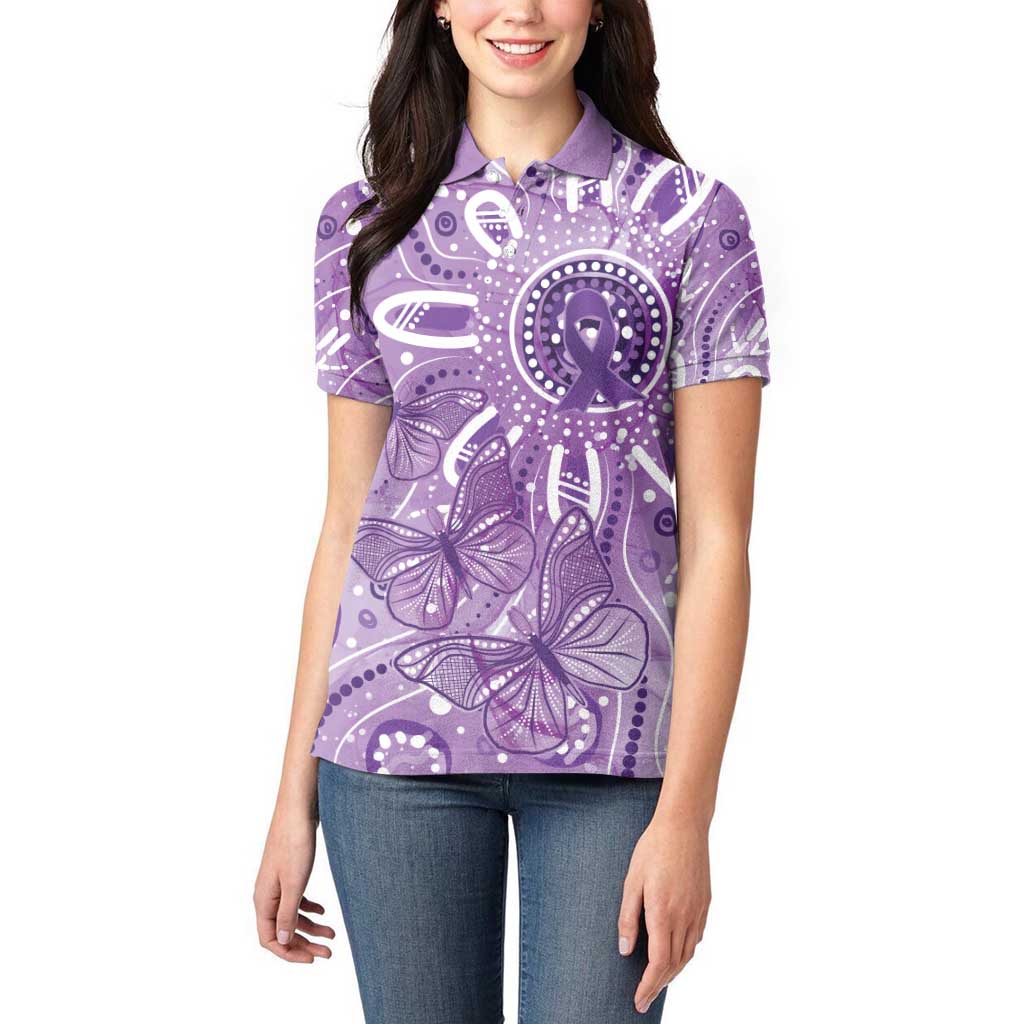 Australia Epilepsy Awareness Indigenous Women Polo Shirt Butterfly Aboriginal Art - Aussie Hoodie