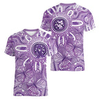 Australia Epilepsy Awareness Indigenous Women V-Neck T-Shirt Butterfly Aboriginal Art - Aussie Hoodie