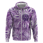 Australia Epilepsy Awareness Indigenous Zip Hoodie Butterfly Aboriginal Art - Aussie Hoodie