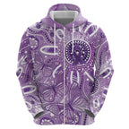Australia Epilepsy Awareness Indigenous Zip Hoodie Butterfly Aboriginal Art - Aussie Hoodie