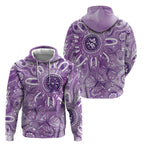 Australia Epilepsy Awareness Indigenous Zip Hoodie Butterfly Aboriginal Art - Aussie Hoodie