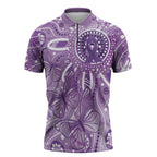 Australia Epilepsy Awareness Indigenous Zipper Polo Shirt Butterfly Aboriginal Art - Aussie Hoodie