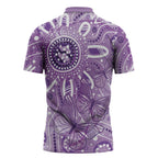 Australia Epilepsy Awareness Indigenous Zipper Polo Shirt Butterfly Aboriginal Art - Aussie Hoodie