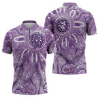 Australia Epilepsy Awareness Indigenous Zipper Polo Shirt Butterfly Aboriginal Art - Aussie Hoodie