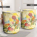 Birds and Floral Aussie Lorikeet Laundry Basket Pastel Yellow - Aussie Hoodie