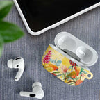 Birds and Floral Aussie Lorikeet AirPods Case Pastel Yellow - Aussie Hoodie