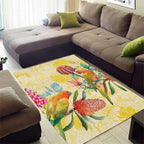 Birds and Floral Aussie Lorikeet Area Rug Pastel Yellow - Aussie Hoodie