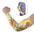 Birds and Floral Aussie Lorikeet Arm Sleeves Pastel Yellow - Aussie Hoodie