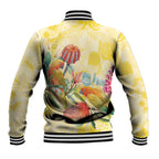 Birds and Floral Aussie Lorikeet Baseball Jacket Pastel Yellow - Aussie Hoodie