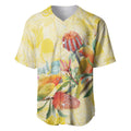 Birds and Floral Aussie Lorikeet Baseball Jersey Pastel Yellow - Aussie Hoodie