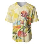 Birds and Floral Aussie Lorikeet Baseball Jersey Pastel Yellow - Aussie Hoodie